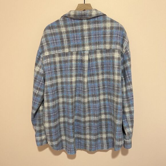 NWT American Eagle AE Go Big Beach Flannel Plaid Shirt Women's Size XL - Picture 6 of 10